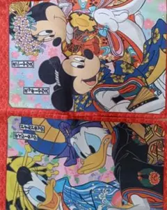 中古【 ディズニーストア 】和柄 のれん 暖簾 ミッキーミニー ドナルドデイジー