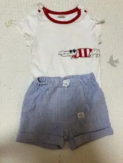 petit main ロンパースとショートパンツセット 80