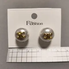 パールピアス ゴールド ヴィンテージ ボタン レトロ