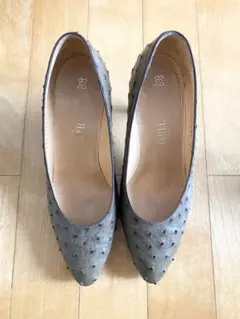 HAREL PARIS アレル オーストリッチ リアルレザー ヒール パンプス