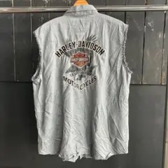 ハーレーダビッドソン ノースリーブ シャツ グレー L