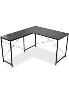 L字型パソコンデスク 黒 140cm