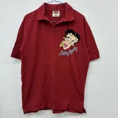 betty boop ポロシャツ　赤　刺繍　◼️42