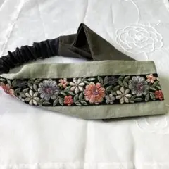 インド刺繍　ヘアターバン