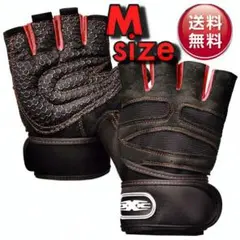 トレーニンググローブ リストラップ ジムで大活躍 レッド Mサイズ