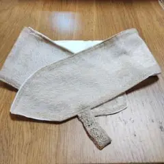 ★送料込 手作りべージュ色レース生地ネッククーラーカバー★⑧