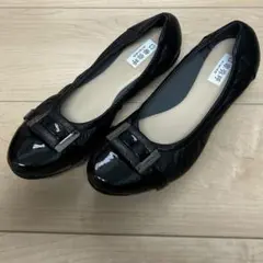 美品✨卑弥呼 スクエアバックル　スニーカーパンプス 黒　24.5㎝