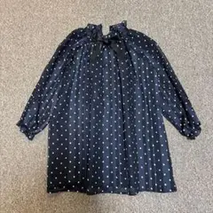 UNITED ARROWS ネイビー ドット柄 ワンピース 115cm
