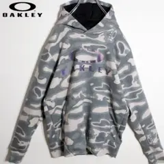 オークリー 総柄 パーカー プルオーバー M グレー