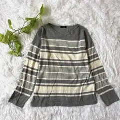 7-IDconcept. レディース 長袖ニット (L) ボーダー フランドル