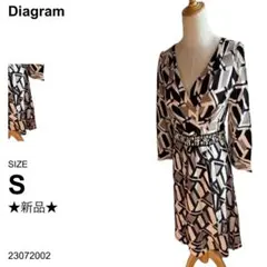 ★新品未使用★ダイアグラム バイカラーカシュクールワンピース シルク100%