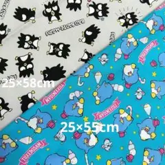 レア　廃盤　サンリオ　オックス生地　バッドばつ丸　タキシードサム　ハギレ　2枚