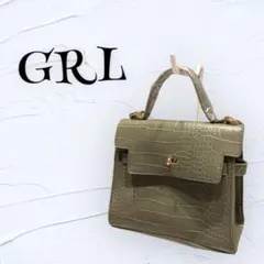 【GRL】グレイル ハンドバッグ ミニバッグ グリーン 合成皮革