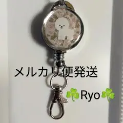 ビションフリーゼ　犬　動物　リールキーホルダー