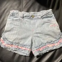 フリル付きデニムショートパンツ 130cm