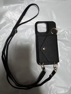 iPhoneケース iPhone15promax ブラック ショルダー