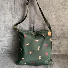 【russet MUKU 】ラシット トートバッグ ショルダーバッグ 馬柄 緑