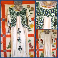 ♥70sVintageメキシコ刺繍メキシカンワンピース♥