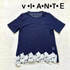 【v •I• A•N•T•Ｅ】FREE 半袖 ニットカットソー ト　透け感