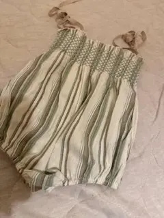 Ann Shirley ストライプロンパース M