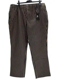KJC0174-6◇ 新品 パンツ ストライプ柄 前飾りポケット 6Lサイズ 黒