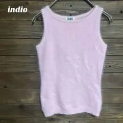 ♦︎【インディオ】indio ピンク ノースリーブニット フェミニン M