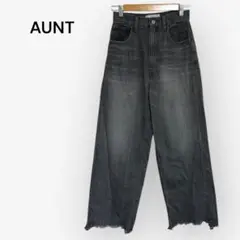 【AUNT】カットオフデニムパンツ ストレート セミワイド USED古着