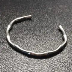 シルバー バンブー 竹 チタン ヴィンテージ ブレスレット バングル メンズ