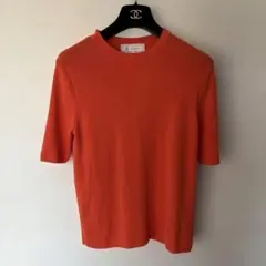 ROPÉ PICNIC 半袖ニット 38 オレンジ　ビタミンカラー　ビビット
