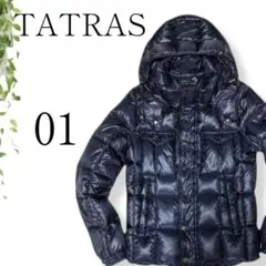 【人気】 TATRAS ダウンジャケット フード付 アウター ネイビー スリム