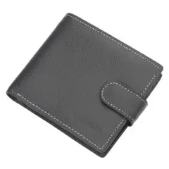 二つ折り　財布　メンズ　コンパクト　ブラック　シンプル　ミニウォレット　ミニ財布