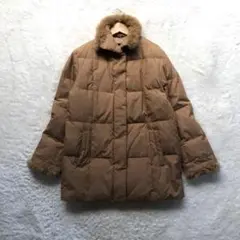 ⭐︎美品⭐︎ サンヨーコート ダウン 首元袖先にファー付 キャメル スナップボタン