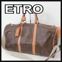 ☆ETRO☆ エトロ ボストンバッグ 2wayブラウン レザー ペイズリー