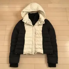 11.10 セオリー×ユニクロ フード付き 切替ダウンジャケット 白 黒 M
