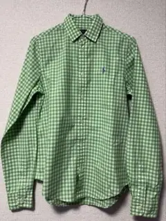 Polo Ralph Lauren 緑のチェック柄 長袖シャツ S