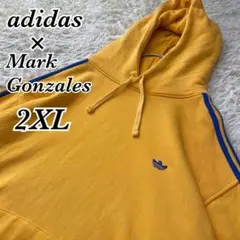 adidas × Mark Gonzales 刺繍ロゴ プルオーバー パーカー