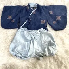 ベビー袴　紋柄地織り柄セット