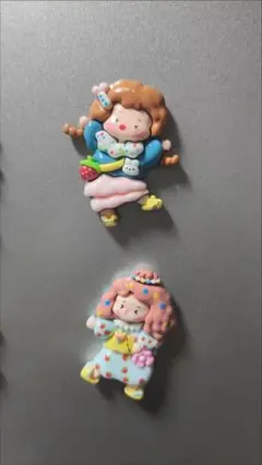 女の子キャラクターマグネット2個セット