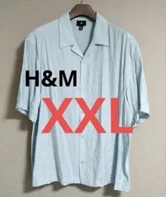 【H&M】【未使用】ジャカードリゾートシャツ　XXL　オープンカラーシャツ