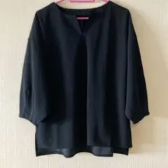 marvelous by Pierrot 黒のVネック五分袖チュニック Lサイズ
