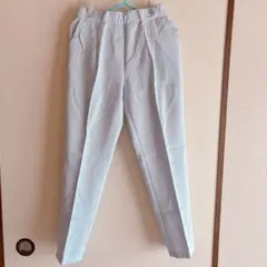 カジュアルパンツ ストレッチ スーツパンツ スキニー スラックス L ブルー