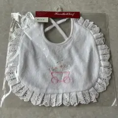 【新品未使用】handkerchief 刺繍付きホワイトベビースタイ