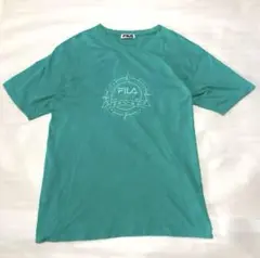 【EU古着】OLD FILA NAVYロゴ刺繍Tシャツ マレーシア製 カットソー