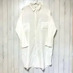 ♦︎a.g.plus ガーゼ やわらか ロングシャツ アイボリー