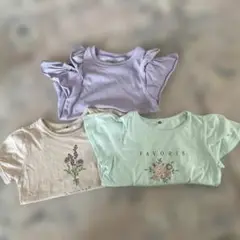 100㌢女の子半袖Tシャツ3枚セット