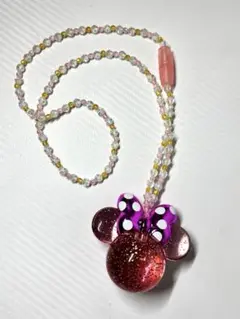 ディズニーランド　ミニーマウス　光るペンダント　ネックレス