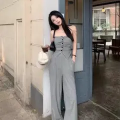 クールな鎖骨美人✨夏のセットアップでお出かけ、女子会にぴったり！