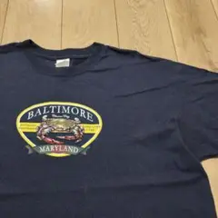 US古着Tシャツ BALTIMORE MARYLAND カニ ネイビー XL