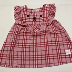赤と白のチェック柄ワンピース