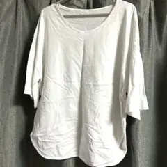ホワイト 五分袖 Tシャツ　M